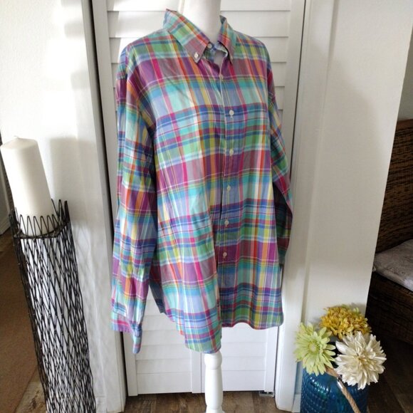 Ralph Lauren men's multicolor cotton long sleeve button down Sz XXL - Picture 7 of 8